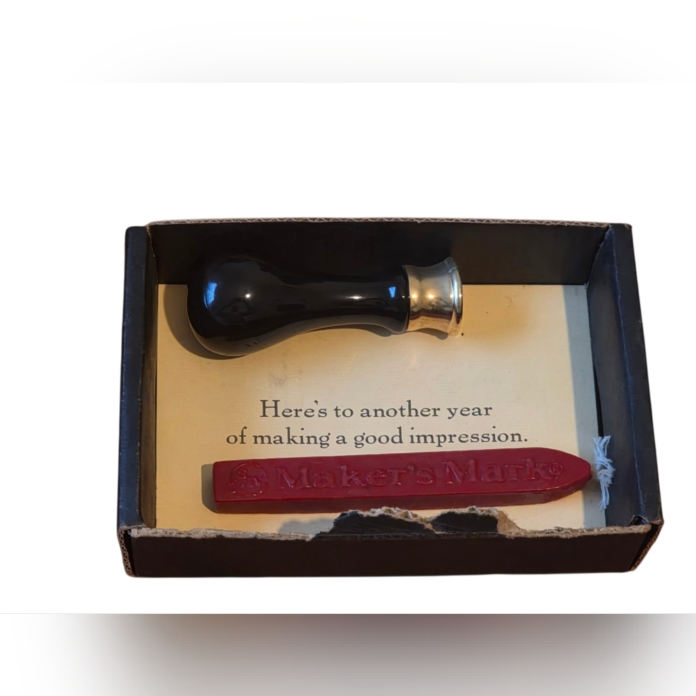 Maker's Mark Never Used Promotional Red Wax Letter Sealing Logo Stamp Set